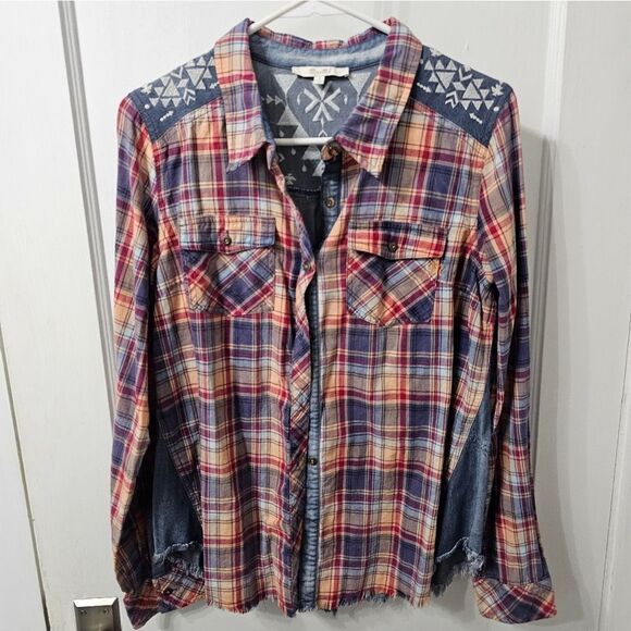 Miss Me Button Down Shirt Sz Large - Picture 1 of 5